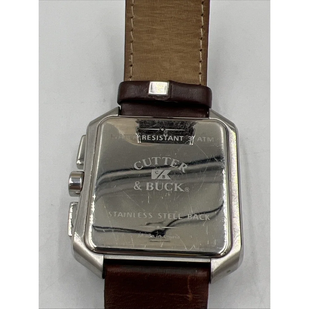 Cutter & Buck Chronograph Wristwatch Stainless Steel Back Leather Not Tested - Picture 14 of 16